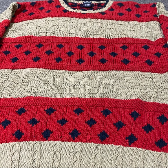 Vintage Gant The Rugger Hand Knit Pullover Sweater 100% Cotton Size Medium - Picture 3 of 6